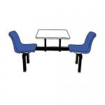 Polypropylene fixed canteen table and chairs -  Self assembly - 2 seats - 1 way access 387761