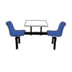 Polypropylene fixed canteen table and chairs - Self assembly - 2 seats - 1 way access 387761