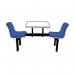 Polypropylene fixed canteen table and chairs - Self assembly - 2 seats - 1 way access 387761