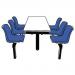 Polypropylene fixed canteen table and chairs -  Self assembly - 6 seats - 1 way access 387763