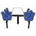 Polypropylene fixed canteen table and chairs - Self assembly - 6 seats - 1 way access 387763