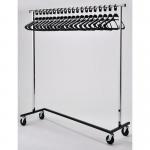 Mobile Chrome Coat Rack with 20 Black Anti-theft Hangers 387780