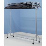 Twin Top Garment Rail.silver Epoxy Finish. with 60 Black Anti-theft Hangers. 1800 W X 1760 H X 500 D. 387784
