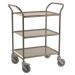 Konga three tier service trolleys with removable non-slip surface trays, anthracite grey 387927