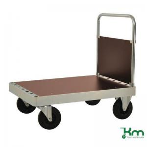 Konga extra heavy duty zinc plated single-ended platform truck, braked
