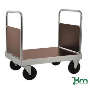 Konga extra heavy duty zinc plated double-ended platform truck, braked