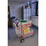 Slingsby standard large mailroom trolley with sliding basket 387997