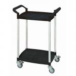 Two tier plastic tray trollies - Mini - Black 388040