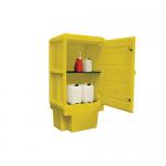 Large plastic COSHH hazardous storage cabinets - 225 Litre sump capacity for drum or cans 388102