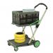 This picture showcases a sturdy and versatile Clax folding trolley in a vibrant green and grey color. It features the iconic Clax design, with a spacious top basket and durable wheels for effortless transportation. Perfect for any warehouse or storage facility.