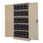 Steel cupboards complete with 40 polypropylene bins 388674