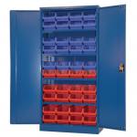 Steel cupboards complete with 40 polypropylene bins 388676