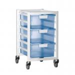 Premium white racks with transparent trays - Low level A4 mobile racks 388810