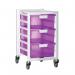 Premium white racks with transparent trays - Low level A4 mobile racks 388812