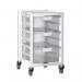 Premium white racks with transparent trays - Low level A4 mobile racks 388813