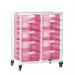 Premium white racks with transparent trays - Mid height mobile A4 racks 388816