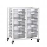 Premium white racks with transparent trays - Mid height mobile A4 racks 388817