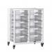 Premium white racks with transparent trays - Mid height mobile A4 racks 388817