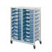 Premium white racks with transparent trays - Mid height mobile A4 racks 388820