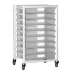 Premium white racks with transparent trays - Mobile A3 racks 388838