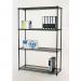 Black anodised wire shelving - 350kg - 1220mm wide 388904