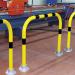 The image shows a series of sleek and modern safety barrie