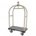 Stainless steel crown style luggage trolley with buffer wheels 389275