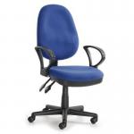 Twin lever operator office chair, with fixed arms, blue 389303