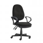 Twin lever operator office chair, with fixed arms, black 389304