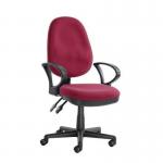 Twin lever operator office chair , with fixed arms, red 389305