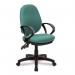 Twin lever operator office chair, with fixed arms, green 389306