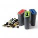 U shaped recycling bin with coloured inserts 389628