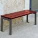 This picture features a slingsby bench made of wood and steel, showcasing a sleek and modern design. The outdoor seating option is perfect for adding an industrial touch to any outdoor space.