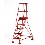 Classic Bs Range Spring Loaded Mobile 5 Treadstep Ribbed Rubber Treads - Red 389919