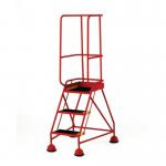 Classic Bs Range Spring Loaded Mobile 3 Treadstep Ribbed Rubber Treads - Red 389930