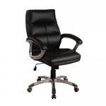 Black Medium Back Exec Pu Arm Chair,