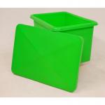 300L nestable plastic container truck - polypropylene base, green 390073