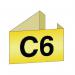 Magnetic Aisle Marker Angledyellow 95 mm High X 130 mm Wide 390984