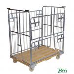 Konga roll containers with wooden base and one half hinged gate 394003