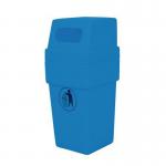 114L Hooded plastic waste bin with opening 394138