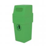 114L Hooded plastic waste bin with opening 394139