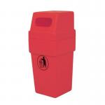 114L Hooded plastic waste bin with opening 394140