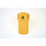 145L Hooded top litter bin with tidy man logo - Yellow 394240