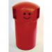 145L Hooded top litter bin with smiley face logo - Red 394241