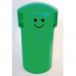 145L Hooded top litter bin with smiley face logo - Green 394243