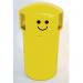 145L Hooded top litter bin with smiley face logo - Yellow 394244