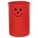 Open top waste bin with smiley face logo - Red 394245