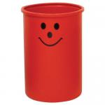 Lunar Red Open Top Bin With Smiley Face 