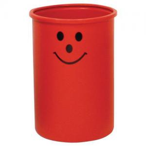 Image of Lunar Red Open Top Bin With Smiley Face