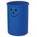 Open top waste bin with smiley face logo - Light blue 394246